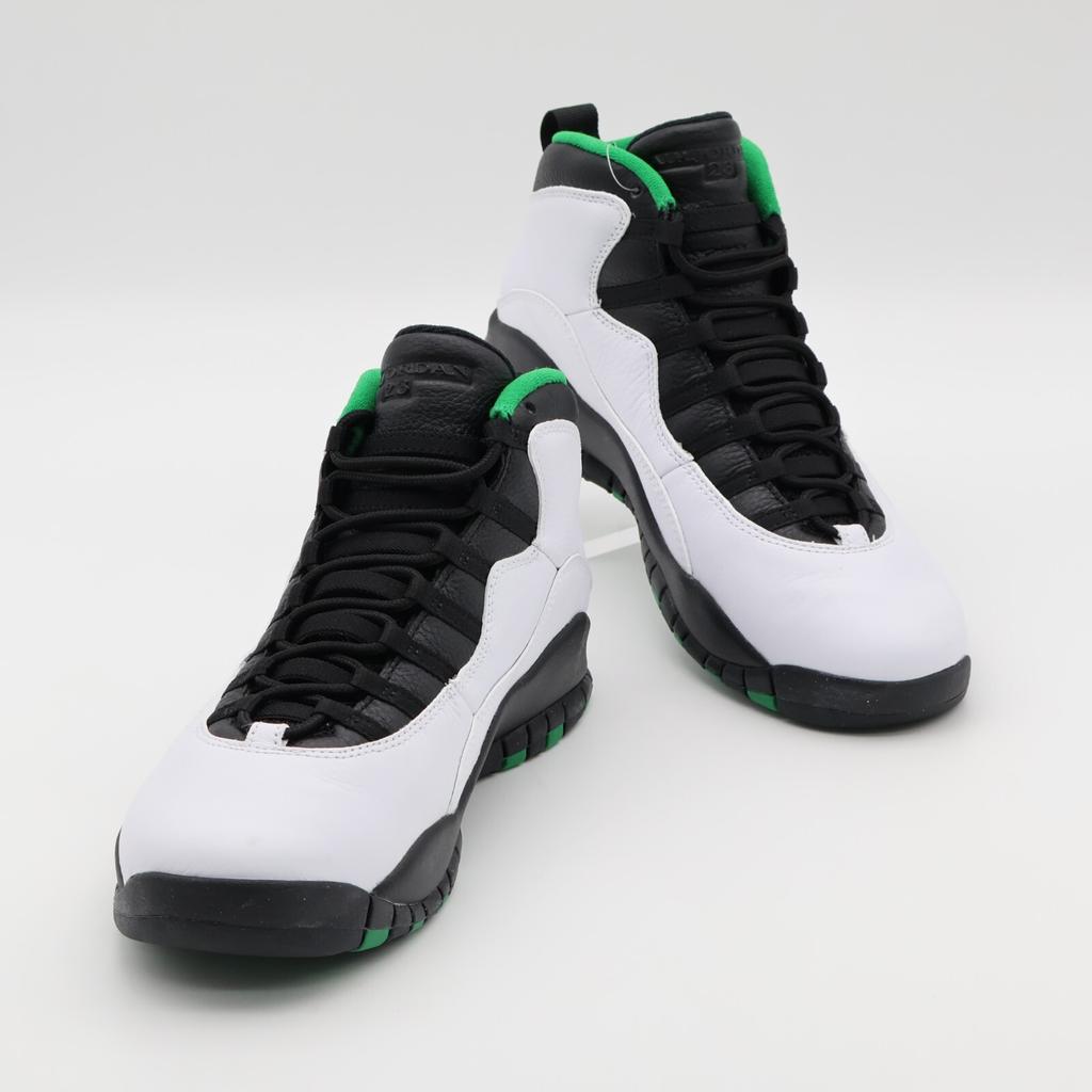 310805-137 Nike Air Jordan 10 Retro Seattle Super Sonics Pine Green White Black