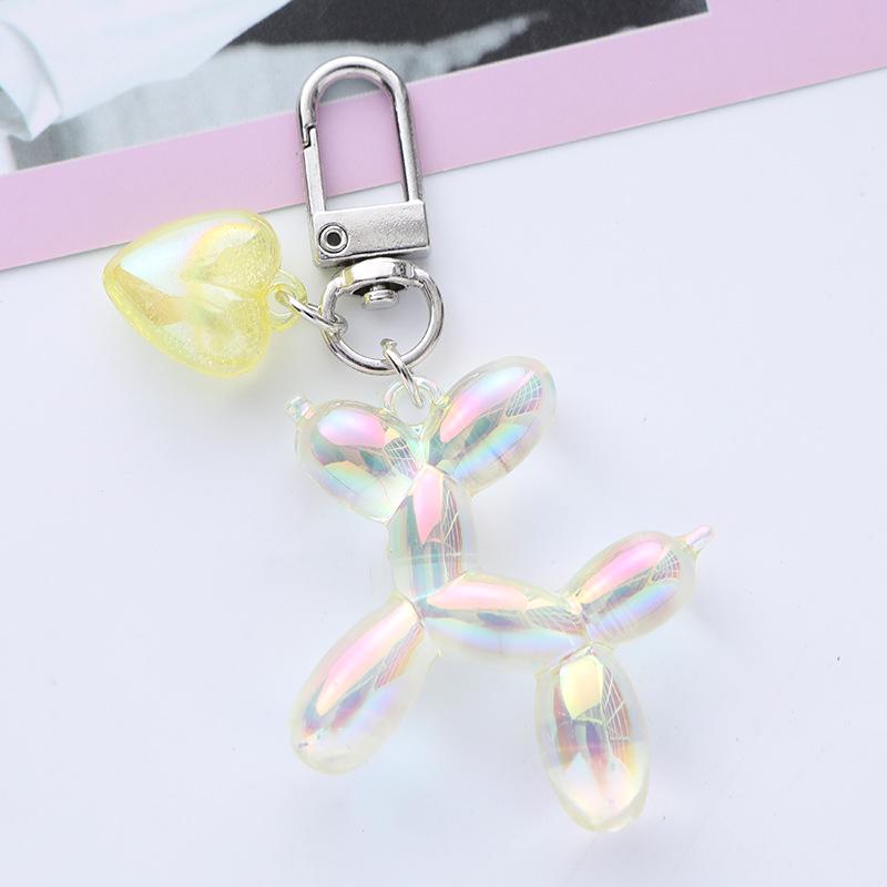 Adorable Balloon Dog Pendant Earphone Case with Heart Keychain - Fashionable and Versatile Accessory