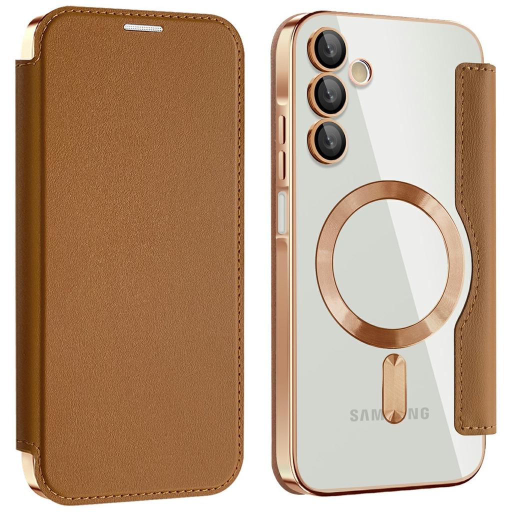 For Samsung Galaxy A15 4G/5G Case Compatible with MagSafe RFID Blocking Card Holder Leather Phone Cover