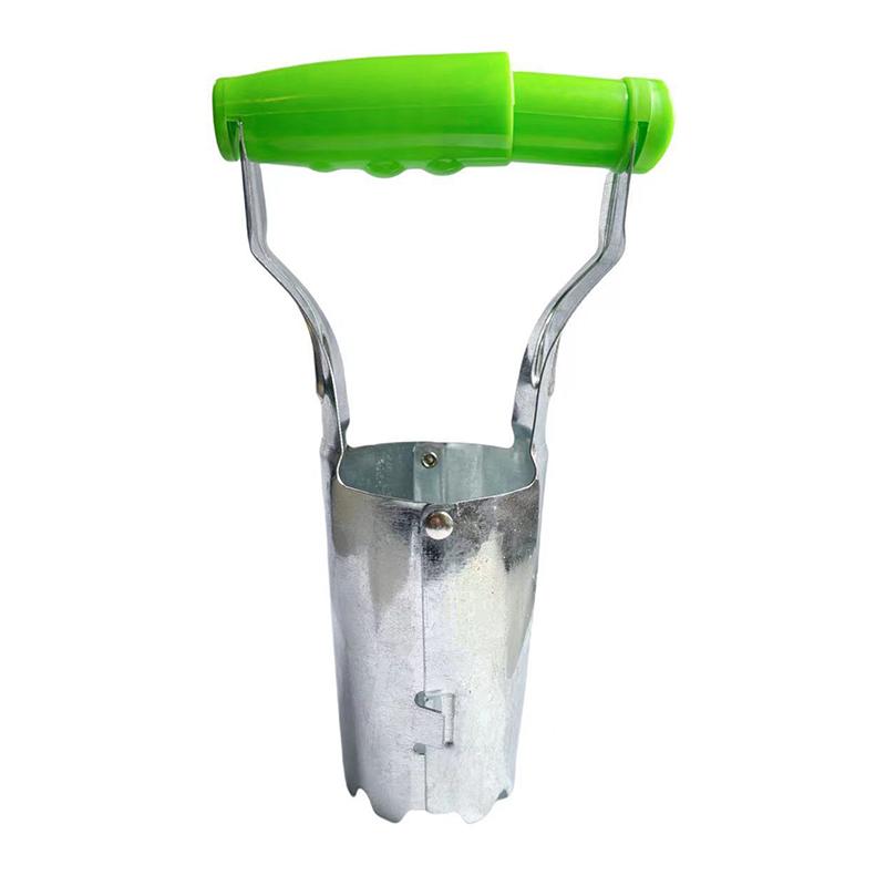 Professional Stainless Steel Seed Planter with Wooden Handle Multipurpose Hole Drilling Tool for Indoor Outdoor Garden Planting