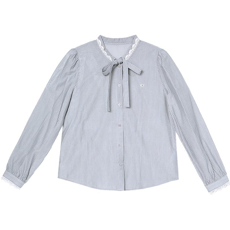 

Betu Women s Striped Scarf Neck Long-Sleeve Blouse S