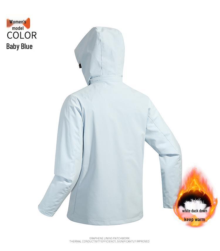 Unisex Waterproof Windproof 2-Piece Outdoor Jacket Set for Camping & Mountaineering