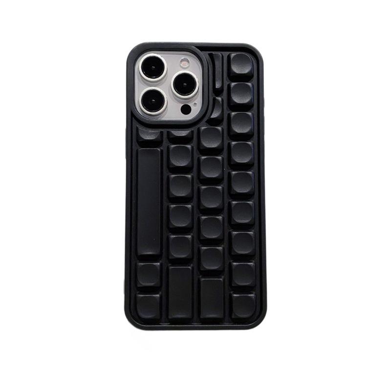 Creative Keyboard Warrior Suitable for 16pro Apple 11 Mobile Phone Case IPhone 15 Three Dimensional Black Transparent Tpu Protection Case