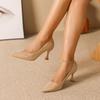 Women's Nude Sexy Stiletto Pumps, Comfortable for Spring and Autumn, Perfect with Skirts, European and American Fashion Style.