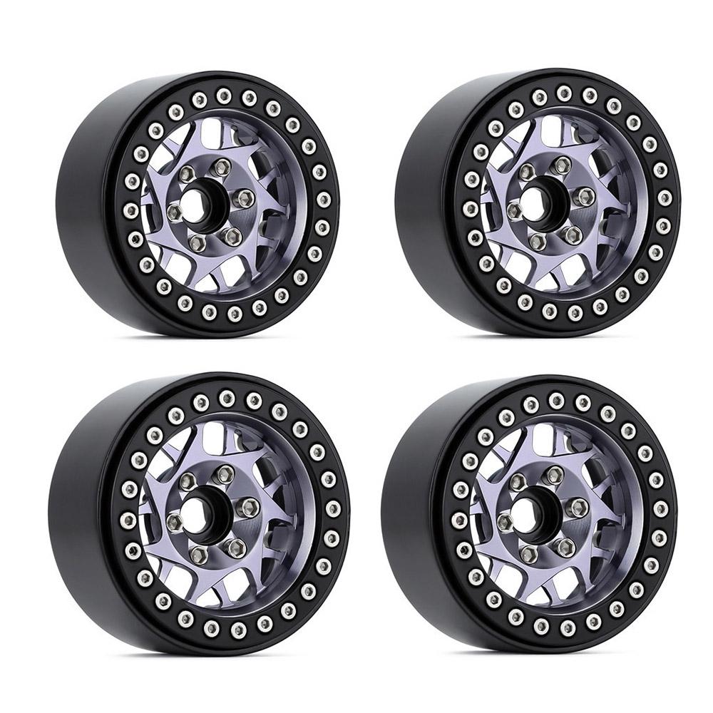 Aluminum Alloy Wheel Beadlock 2.2in Wheel S Hub 4pcs Replacement for 4 SCX10 90046 03007 Gen8 1Celsius10 Remote Control Car