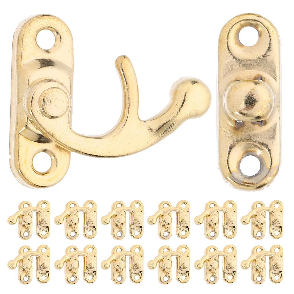 20Pcs Vintage Cabinet Latch Retro Wooden Decorative Hasp Hook Latch for Jewelry Box Suitcase Drawer Cabinet Hardware