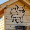 Metall-Schwein-Silhouette Wandkunst Bauernhaus Schwarze Linie Dekoration für Zuhause Küche Garten Party