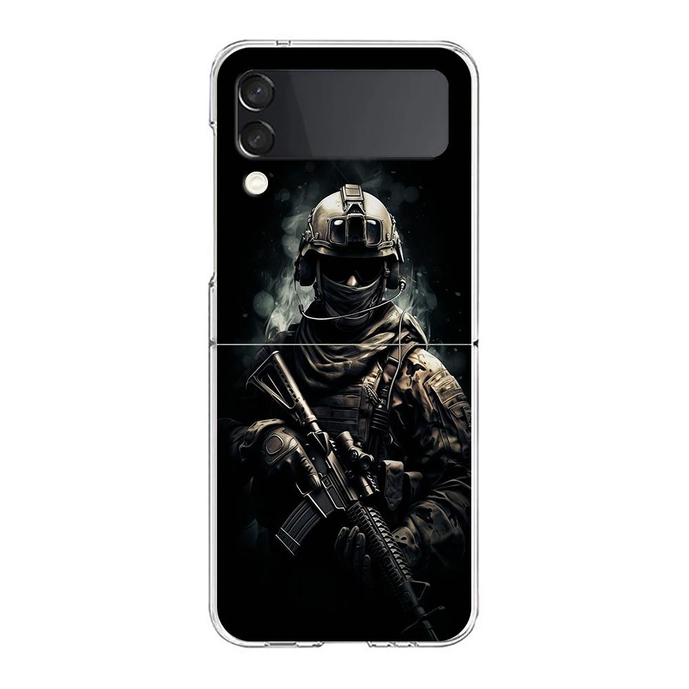 

Phone Case For Samsung Galaxy Z Flip 7 6 5 4 3 Hard Folding Cover For Samsung Z Flip6 Flip5 Flip4 Military Army Special Forces Galaxy Z Flip 4