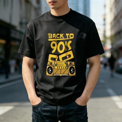 Back To 90s Retro Boombox Cassette Tape Graphic T Shirt Unisex Unisex Cotton Short Sleeve Tee Hip Hop Casual Summer Gift For 90s