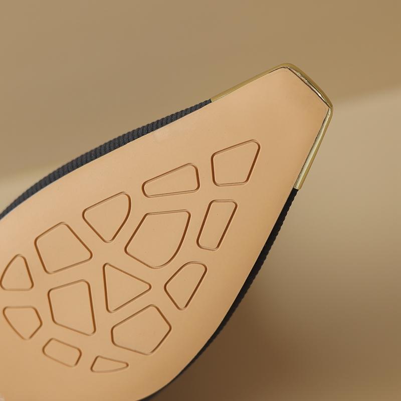 Fashion Women's new autumn and winter metal rhinestone square toe high-heeled oversized calf comfortable breathable elastic short boots