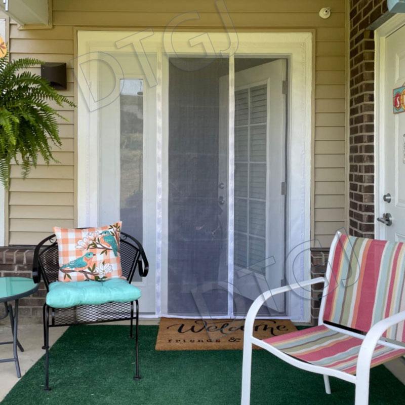 Magnetic Door Screen White Mosquito Net Customized Size Summer Insect Automatic Closing Suitable for Large Sliding Glass