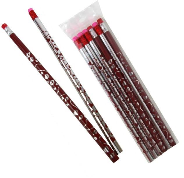 Heart-shaped Pencils with Erasers, 6 Pcs. In a Bag | OŁ-106L,106M