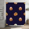 Halloween-themed Shower Curtain with Pumpkin Designs for Home Decor In Purple Color Waterproof Fabric Washable Bathroom Curtains