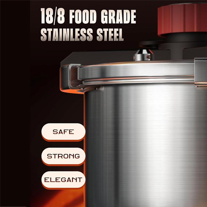 AT19-Triple-Layer Stainless Steel Pressure Cooker 5 L, Canner With Body Rotating Lock/Unlocking Lid System