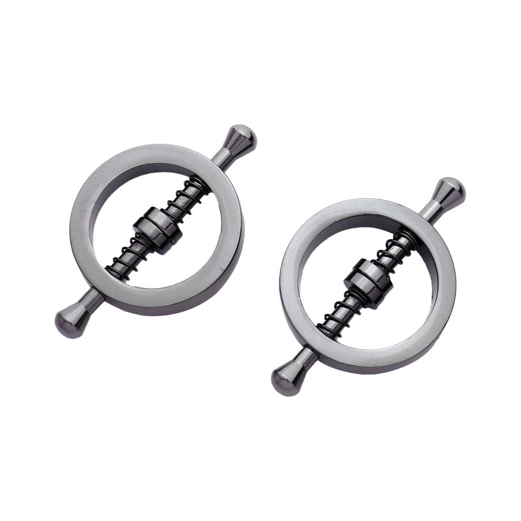 2 Stück Metall verstellbare Schraube Fake Nippelring Nicht Piercing Körperschmuck für Erwachsene