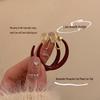 Elegant Retro Hong Kong Style Angora Red Hoop Earrings for Women