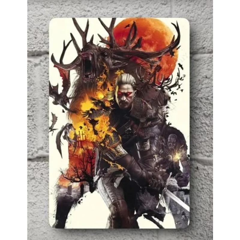Металлический постер Ведьмак, Фэнтези Подарок Настенный декор 20x30см