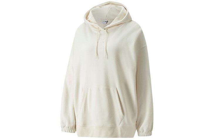 PUMA Sweatshirts Women s Beige Hooded Moderate Regular 535320-99 XL