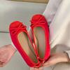 Flat-bottomed gentle evening shoes French small red single shoes women's shoes 2025 spring and autumn soft-soled silver ballet shoes