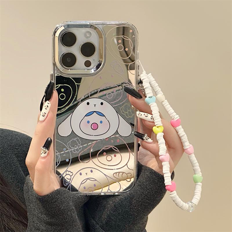 Zhitai iPhone 16 Pro Case, Compatible with Apple 15 Pro Max, 14 Pro, 13, 12, Three-in-One Mirror Design with Bracelet.