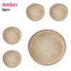5 Pack Transparent Coaster Set Glass Round Crystal Coaster Drinks Coffee Table Decoration for Home Office Kitchen Bar Restaurant