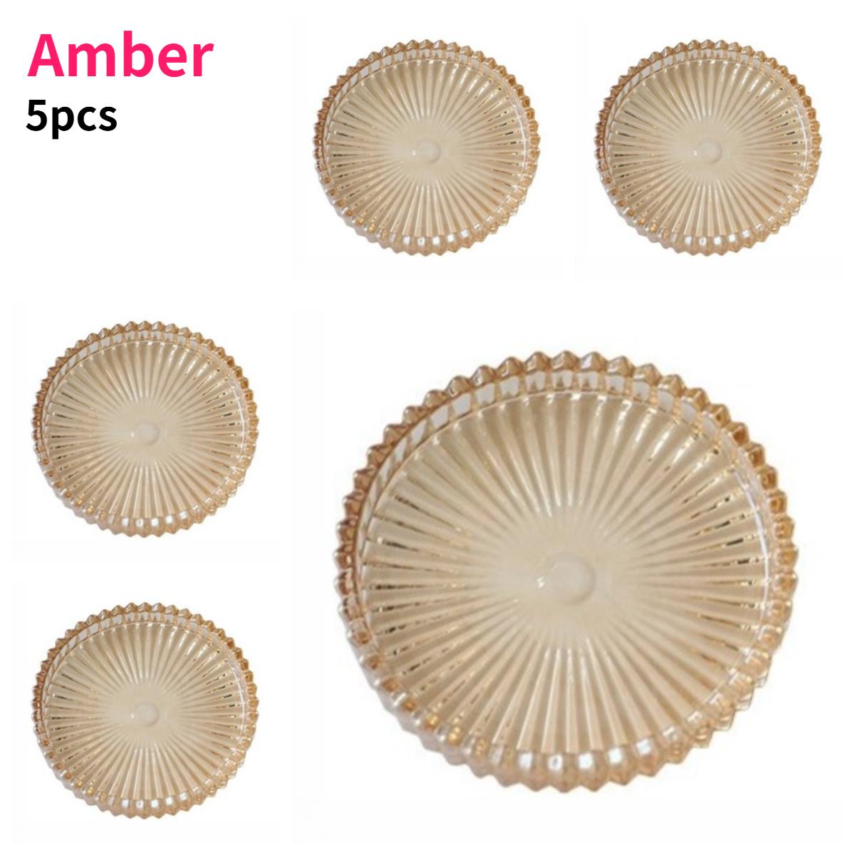 

5 Pack Transparent Coaster Set Glass Round Crystal Coaster Drinks Coffee Table Decoration for Home Office Kitchen Bar Restaurant