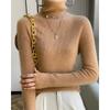 Autumn and Winter Turtleneck Knitted Sweater Women Fashion Solid Color Inner Sweaters Slim Fit Elegant Office Basic Knitwear Clothing