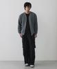 NODU Essential V-Neck Knit Zip-Up Cardigan [Gray]