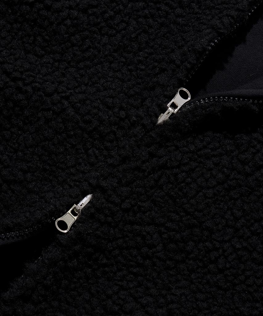 Agod Reversible Heavy Fleece Boa Hooded Zip-Up [Black]