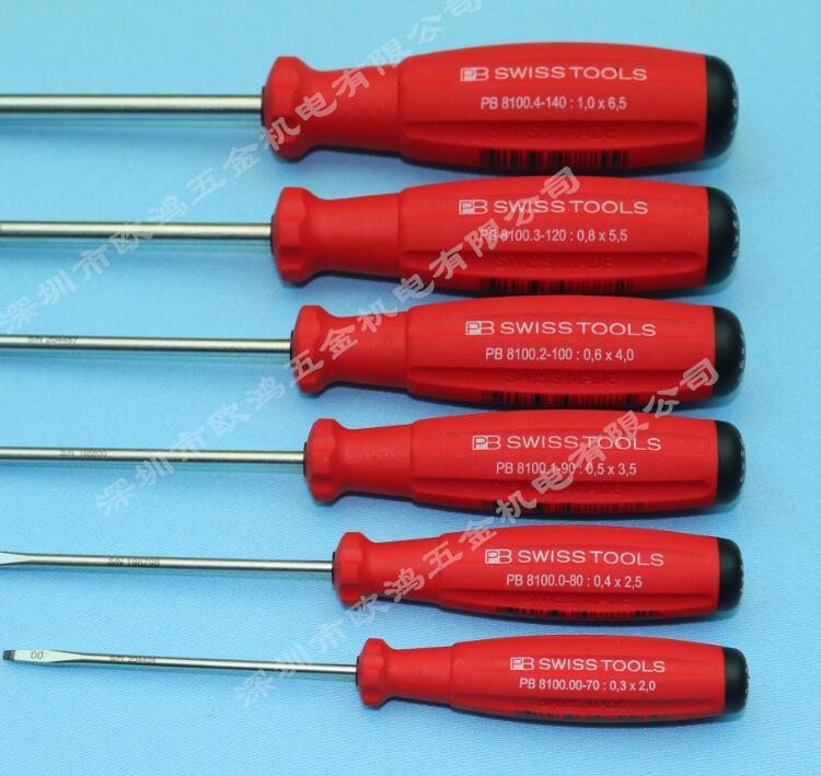 Swiss PB Tools 8100 Series Slotted Screwdriver Set (Sizes 00-4)