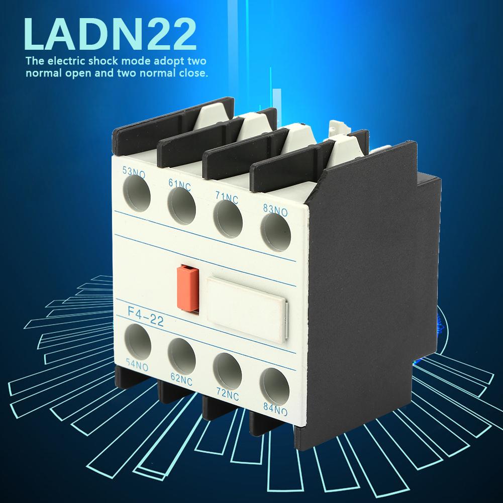 LADN22 AC Contactor Schakelaar F4 22 2 NO 2 NC Auxiliary Contact Block Fit