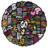 50 Non-Infringing Inspirational Graffiti Stickers: Vibrant Chinese Designs for Suitcases, Guitars, and Notebooks. Waterproof and Durable.