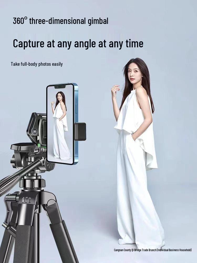 Phone & Camera Tripod Stand with Fill Light and Stabilizer for Live Streaming & Outdoor Videos