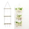 Plant Stand,Plant Container W/ Wooden Stand,Wall Hanging Planter Modern Flower Bud Vase Stand, Decor