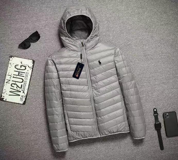 Jachetă de iarnă casual ușoară pentru bărbați 2025, cu guler înalt brodat RL - Rezistentă la frig, Mărime mare, Lungime scurtă