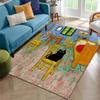 3D Black Cat K-Klimt Garden Flowers Carpet Rug for Art Living Room Decor Sofa Home Gifts Kids Game Area Rug Non-slip Floor Mat