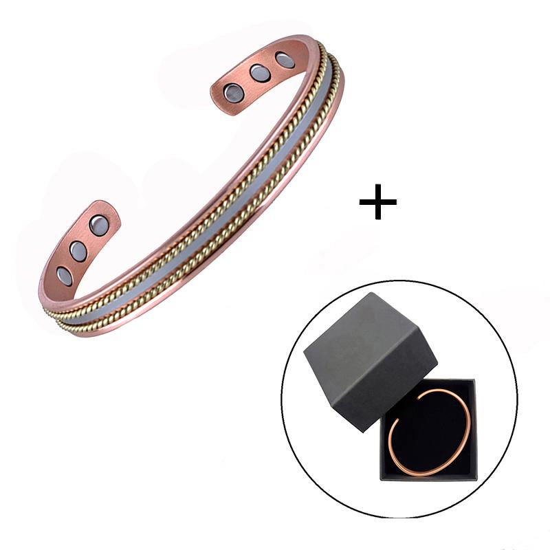 Vintage Copper Bracelets for Women Men 99.9% Pure Copper Magnetic Bangle with Energy Magnets Adjustable Cuff Jewelry Gift