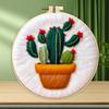 CHENISTORY 20x20cm Frame With Diy Felt Kit Wool Felting Painting Plant Pot Wool Needle Felt Picture Kit Felt Craft Decoration Gi