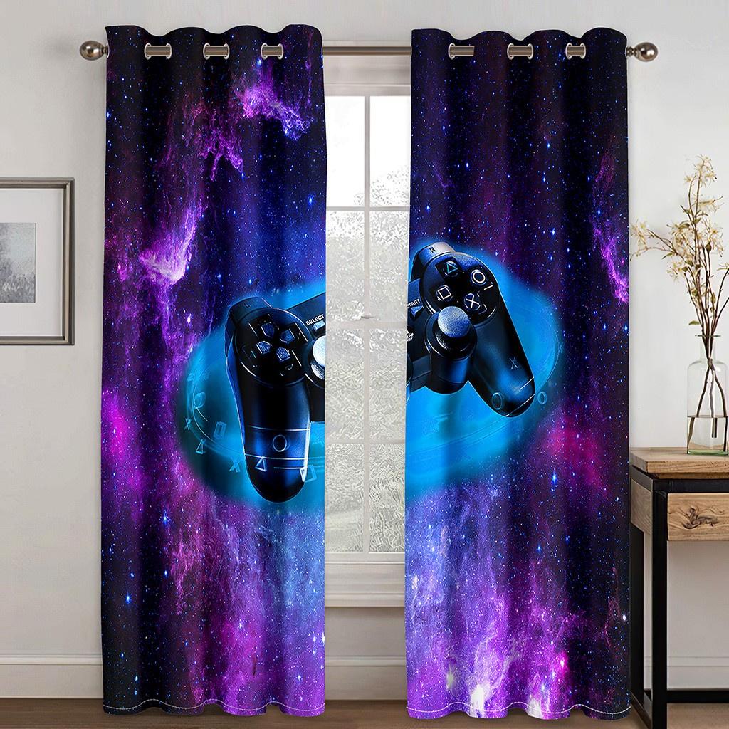 Cheap 3D Cool Children's Game Handle Curtains Game Controller Curtains 2 Panel Children's Room Bedroom Living Room Decor
