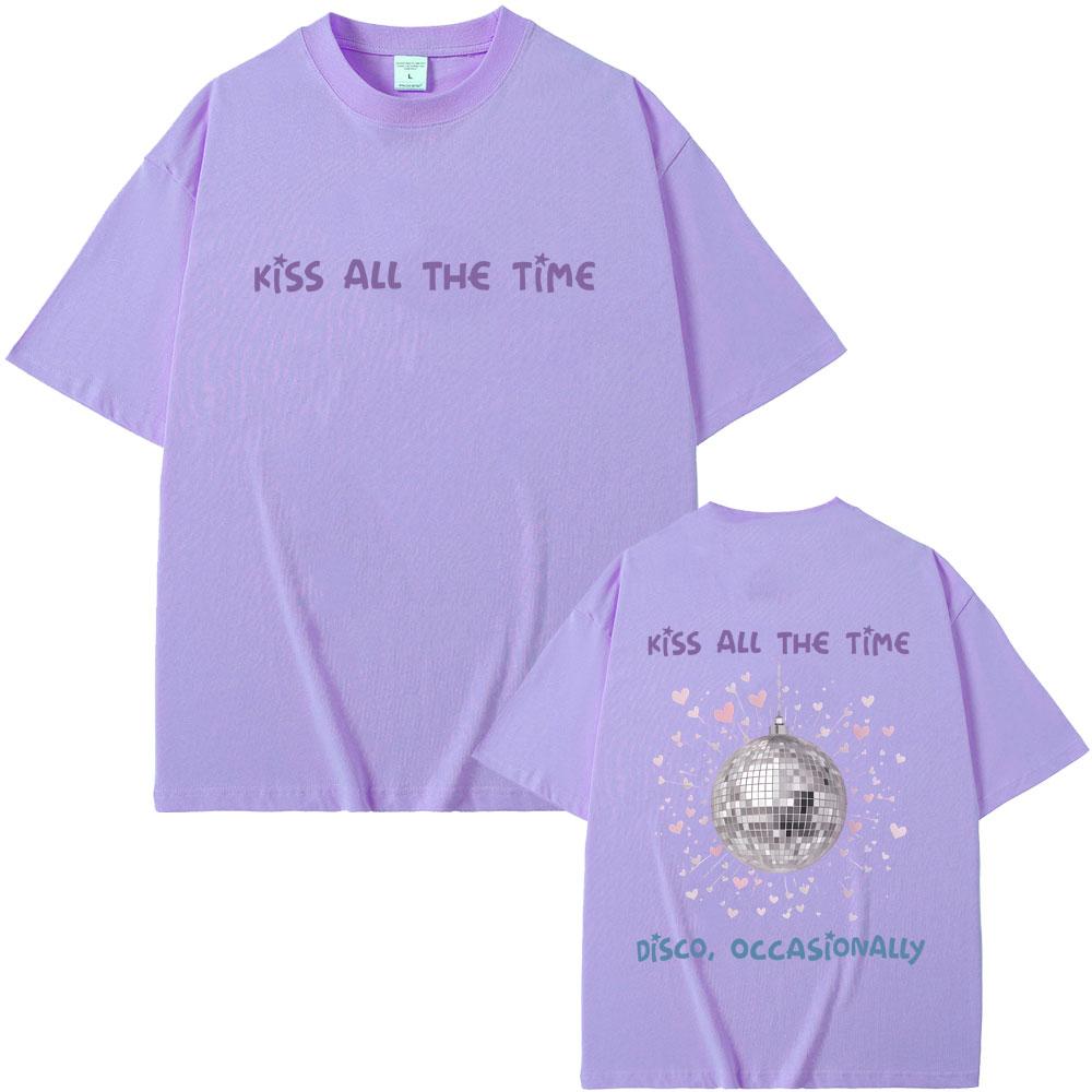 Limited New Album Kiss All The Time Disco Occasionally Graphic Tshirt Unisex Women Hip Hop Fashion Oversized T Shirts Streetwear