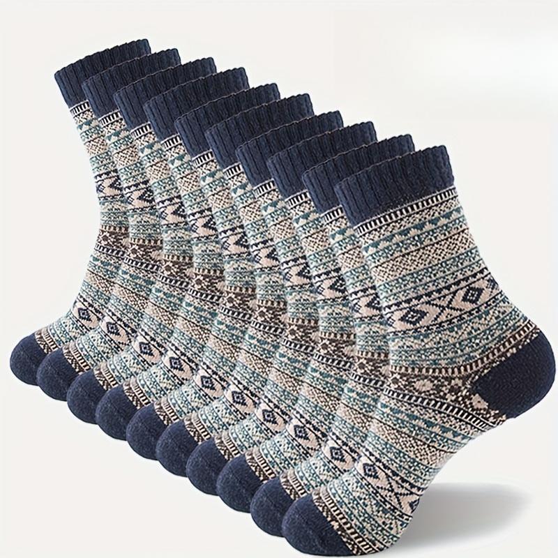 

5 Pairs Vintage Winter Thick Warm Socks Comfortable Outdoor Sports Ski Hiking Women and Men Winter Socks 1pair