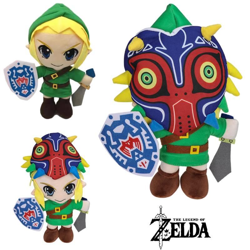 Maskeli Büyük Boy Legend Of Zelda Link Bebek Mezura Maskeli Link Peluş Oyuncak Skyward Sword Yumuşak Kısa Peluş Özelleştirilebilir