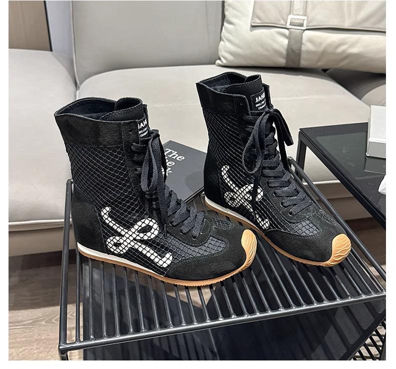 2025 Summer New High-top German Training Shoes Design Sense Casual Breathable Martin Boots Women's Versatile Boxing Mountaineering Boots