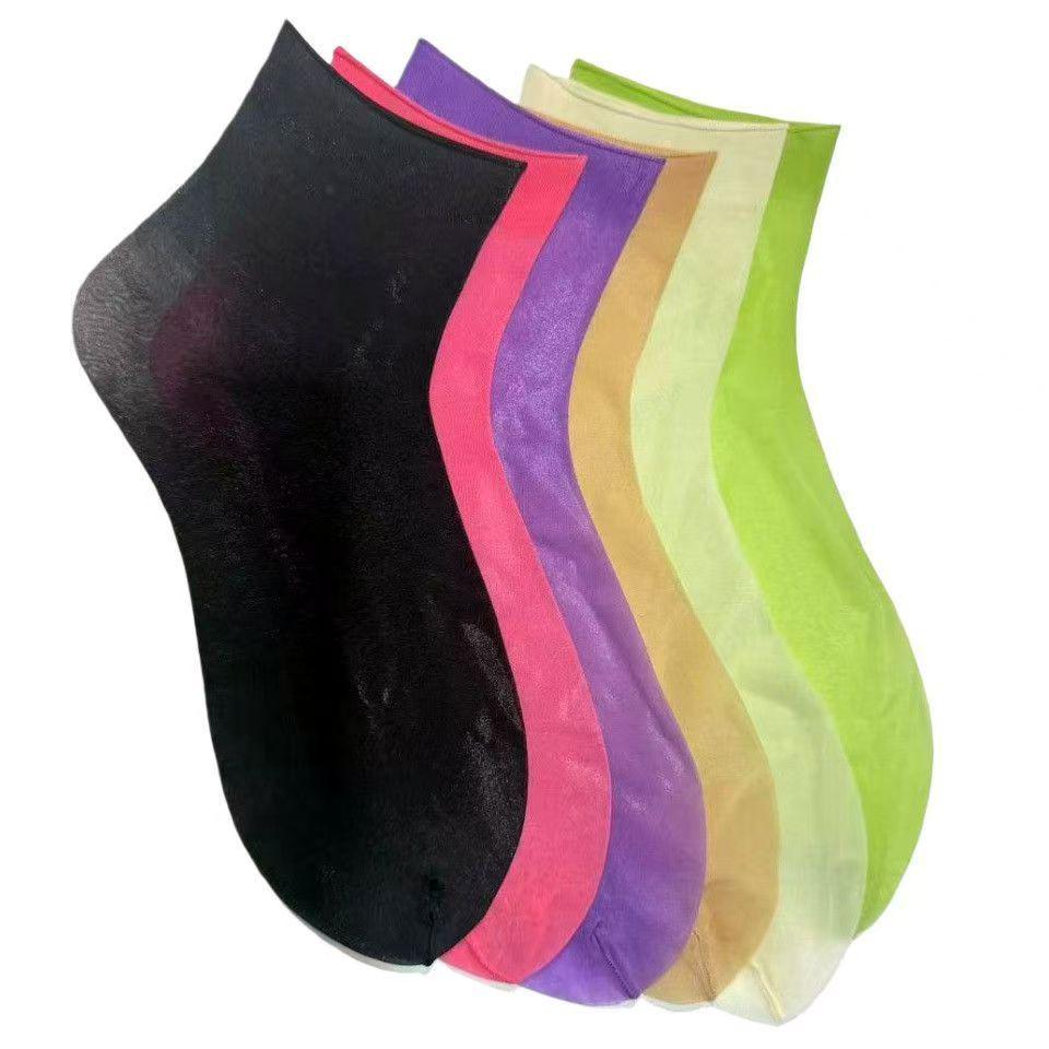 Calzini alla caviglia Aurora Jelly a 6 colori: Punte ultra-sottili e lucide, seta trasparente per abbigliamento da donna Primavera/Estate