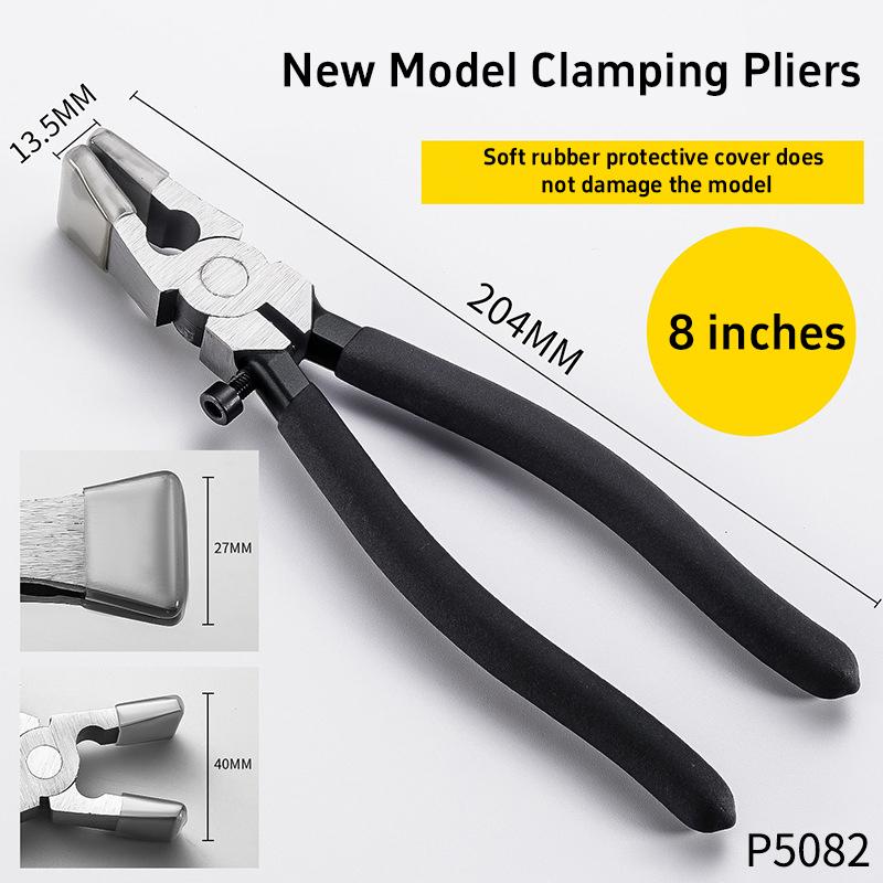 Professional Glass Tile Nipper 8 Inch Heavy Duty Carbon Steel Ceramic Breaker Pliers with Adjustable Screw for Stained Glass