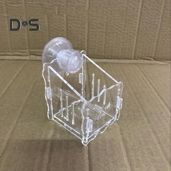 Aquarium Plant Holder Hanging Fish Tank Plant Pot with Suction Cups Clear Acrylic Aquatic Planter Cup Flower Rack