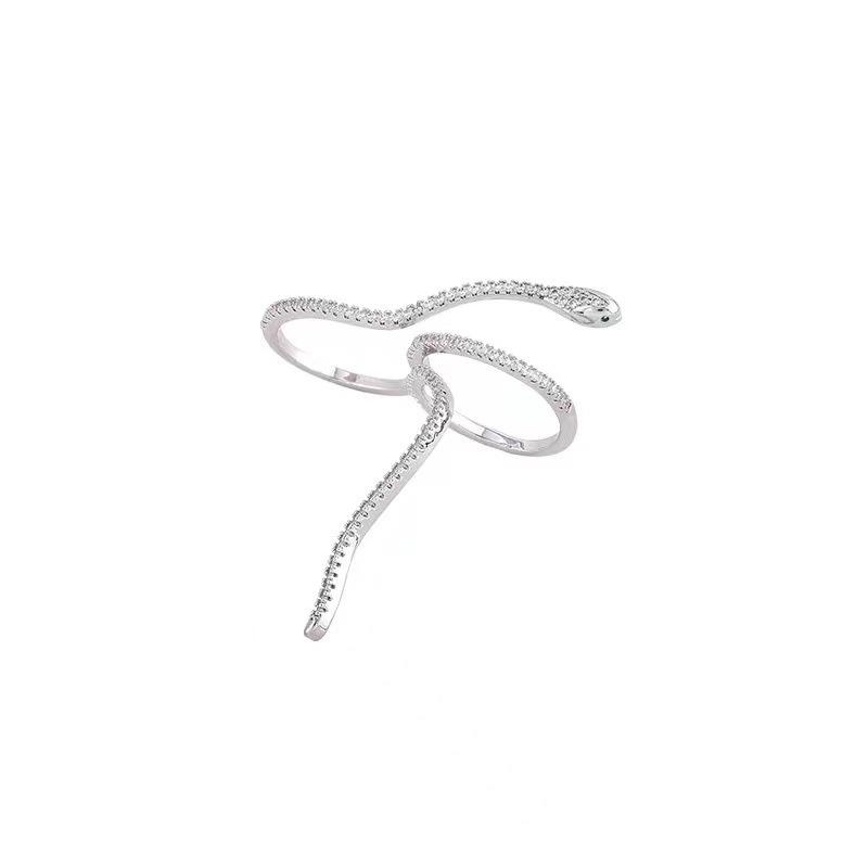 Snake-Shaped Retro Adjustable Ring: Trendy, Cool, Fashionable Design for Women s Index or Pinky Finger. Open Adjustable