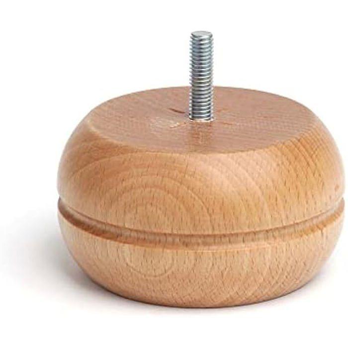 Pied de canapé - HL Fittings - Modèle 459.90 - Hêtre Verni - D92 L50 mm - Multicolore