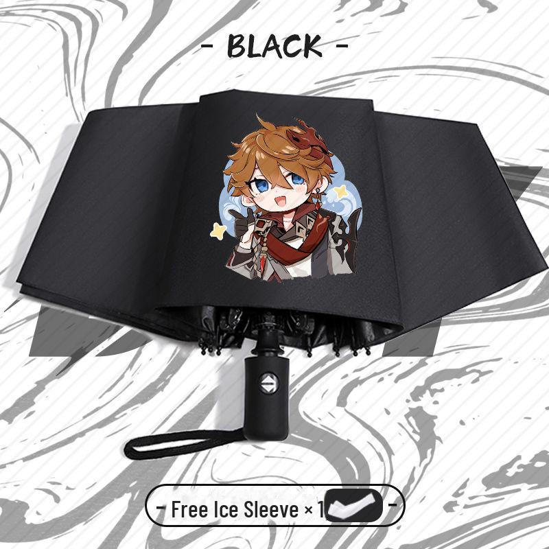 Genshin Impact Automatický skládací deštník s UV ochranou pro žáky základních škol - Odolný proti větru, pro slunečné i deštivé počasí