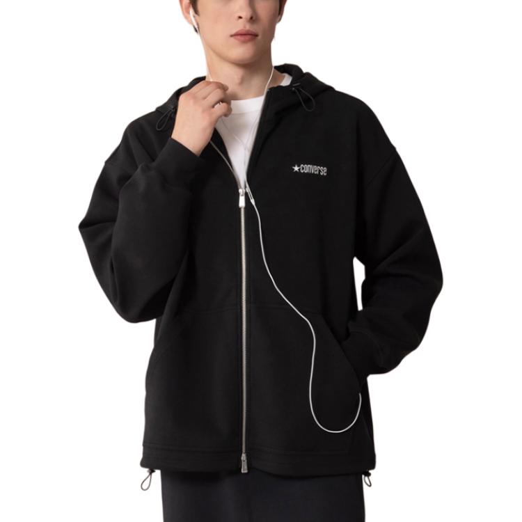 Converse Sweatshirts Men's Black Hooded Moderate Regular MCH604-023